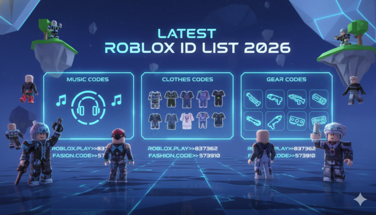Latest Roblox ID List 2026: Music, Clothes, & Gear Codes roblox id