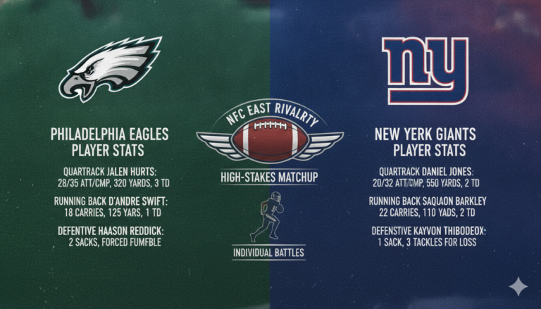 philadelphia eagles vs new york giants match player stats